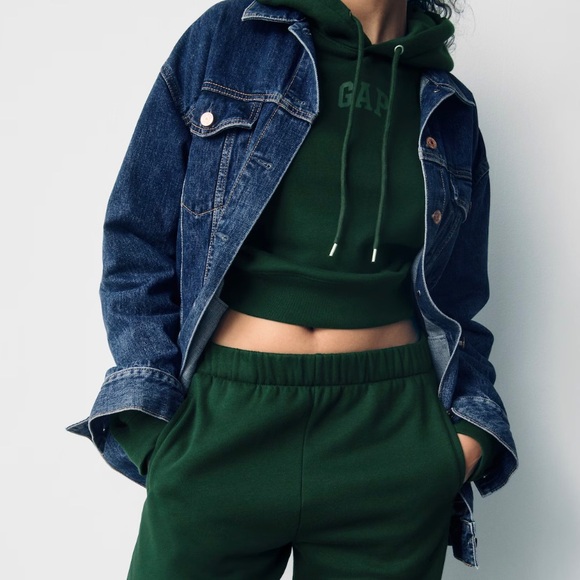 GAP OVERSIZED ICON DEMIN JACKET SZ PETITE LARGE IN MEDIUM BLUE INDIGO - Picture 6 of 9